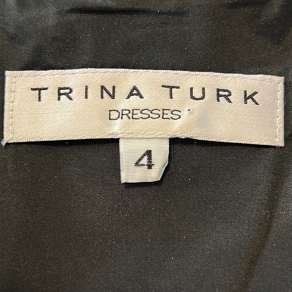 Trina Turk Chevron Striped Career Sheath Dress Viscose Wool Black & Gray Size 4 - Picture 5 of 12